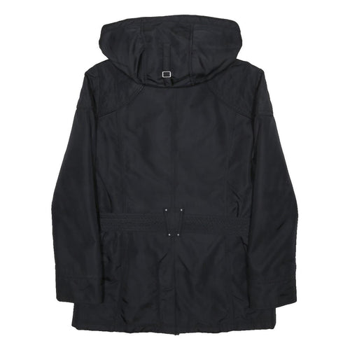 BARBOUR Womens Black Zip Jacket UK 8 Polyamide Hooded Classic Casual Outerwear