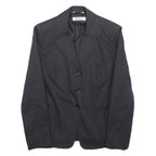 MARELLA Womens Black Jacket UK 12 Cotton Blend Button Classic Tailored Plain