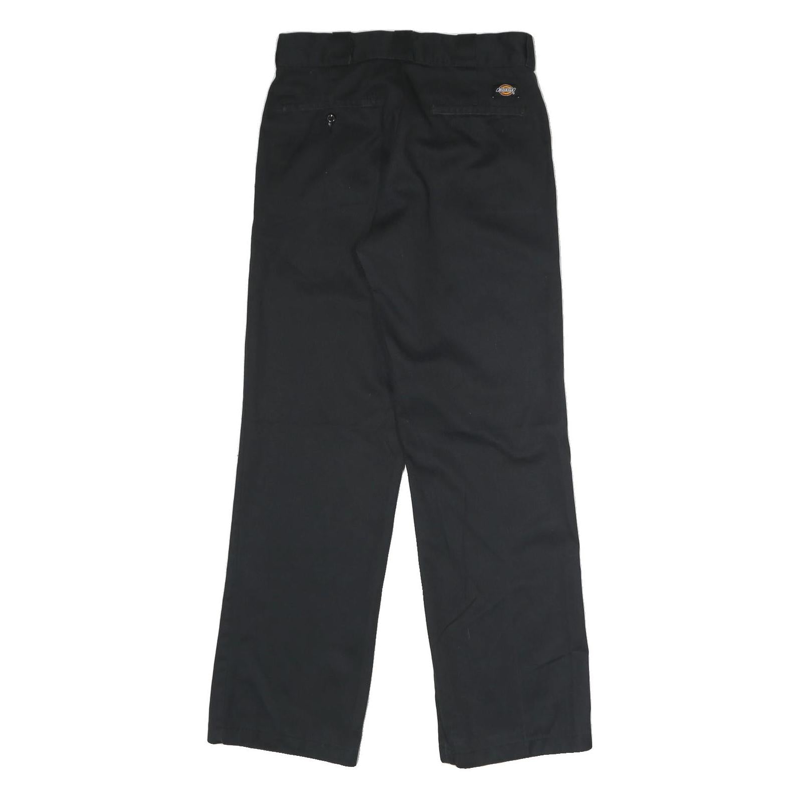 DICKIES Mens Polyester Blend Black Classic Straight Trousers W31 L31 Workwear