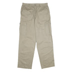 FIELDMASTER Mens Cotton Beige Regular Cargo Trousers W36 L34 Utility Zip Pockets