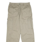 FIELDMASTER Mens Cotton Beige Regular Cargo Trousers W36 L34 Utility Zip Pockets