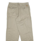FIELDMASTER Mens Cotton Beige Regular Cargo Trousers W36 L34 Utility Zip Pockets