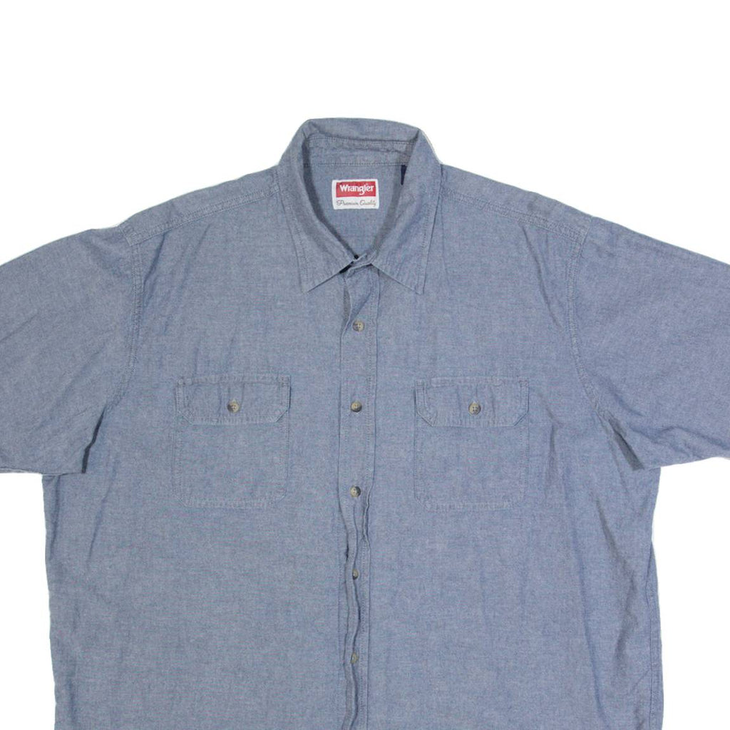 WRANGLER Mens Plain Shirt Blue XL
