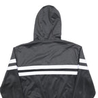 ELLESSE Womens Black & Grey Zip Up Hooded Polyester Blend Hoodie UK 14