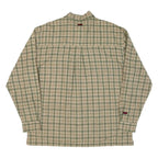 FUBU Mens Shirt Green Check Long Sleeve 2XL