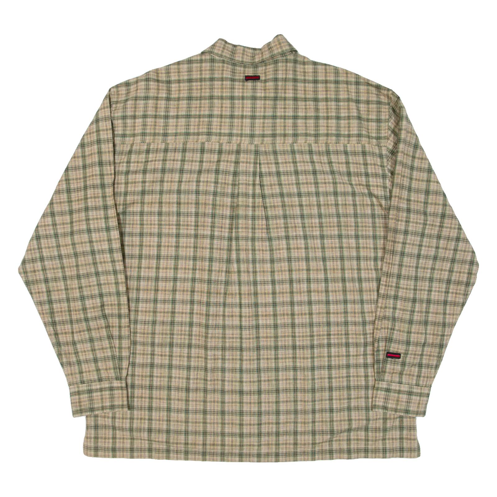 FUBU Mens Shirt Green Check Long Sleeve 2XL