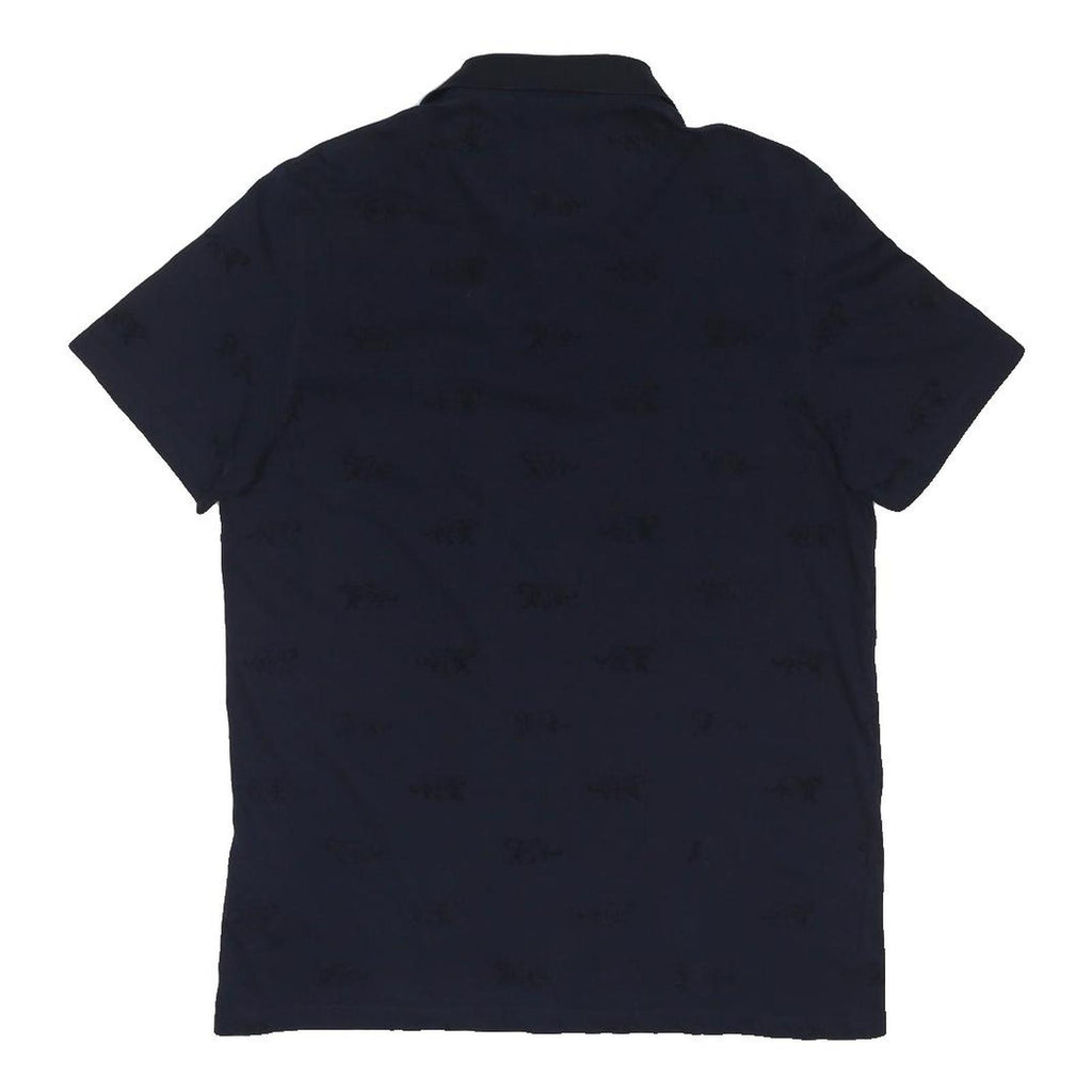 TED BAKER Mens Navy Blue Short Sleeve Cotton Blend Polo Shirt M Stylish Pocket