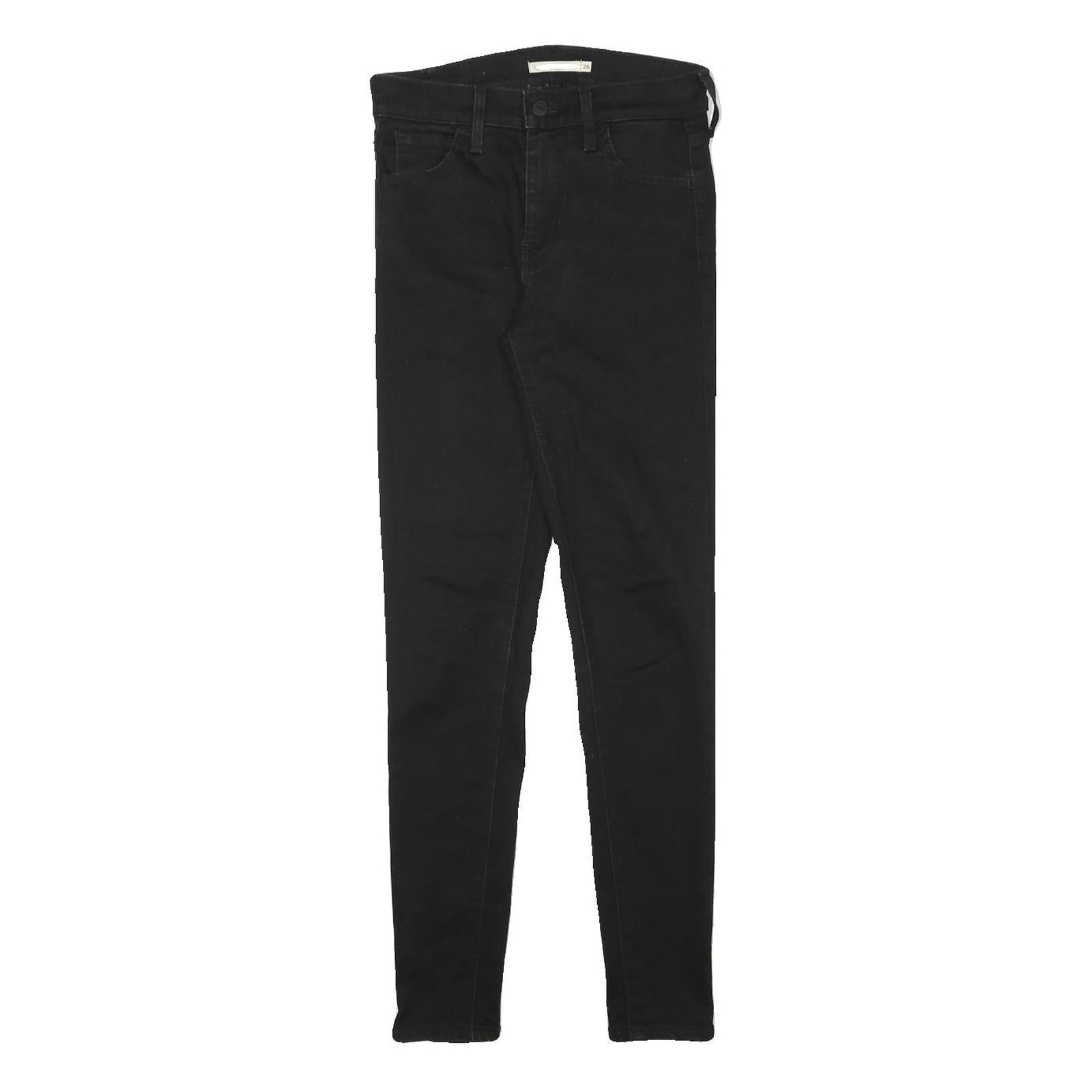 LEVI'S Womens Black Slim Skinny Denim Dark Zip W26 L29 Stretch Cotton Blend