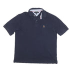 TOMMY HILFIGER Mens Navy Blue Polo Shirt Short Sleeve XL Classic Fit Crest