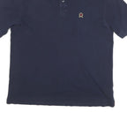 TOMMY HILFIGER Mens Navy Blue Polo Shirt Short Sleeve XL Classic Fit Crest