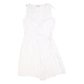 MAX&CO Womens White Cotton Blend Wrap Dress Sleeveless Short UK 8 Summer
