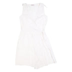 MAX&CO Womens White Cotton Blend Wrap Dress Sleeveless Short UK 8 Summer