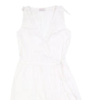 MAX&CO Womens White Cotton Blend Wrap Dress Sleeveless Short UK 8 Summer