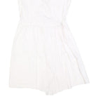 MAX&CO Womens White Cotton Blend Wrap Dress Sleeveless Short UK 8 Summer