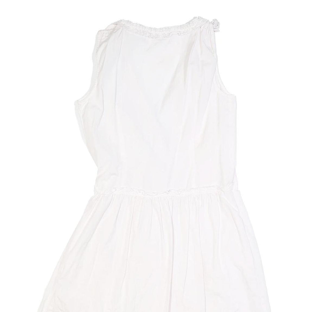 MAX&CO Womens White Cotton Blend Wrap Dress Sleeveless Short UK 8 Summer