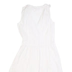 MAX&CO Womens White Cotton Blend Wrap Dress Sleeveless Short UK 8 Summer