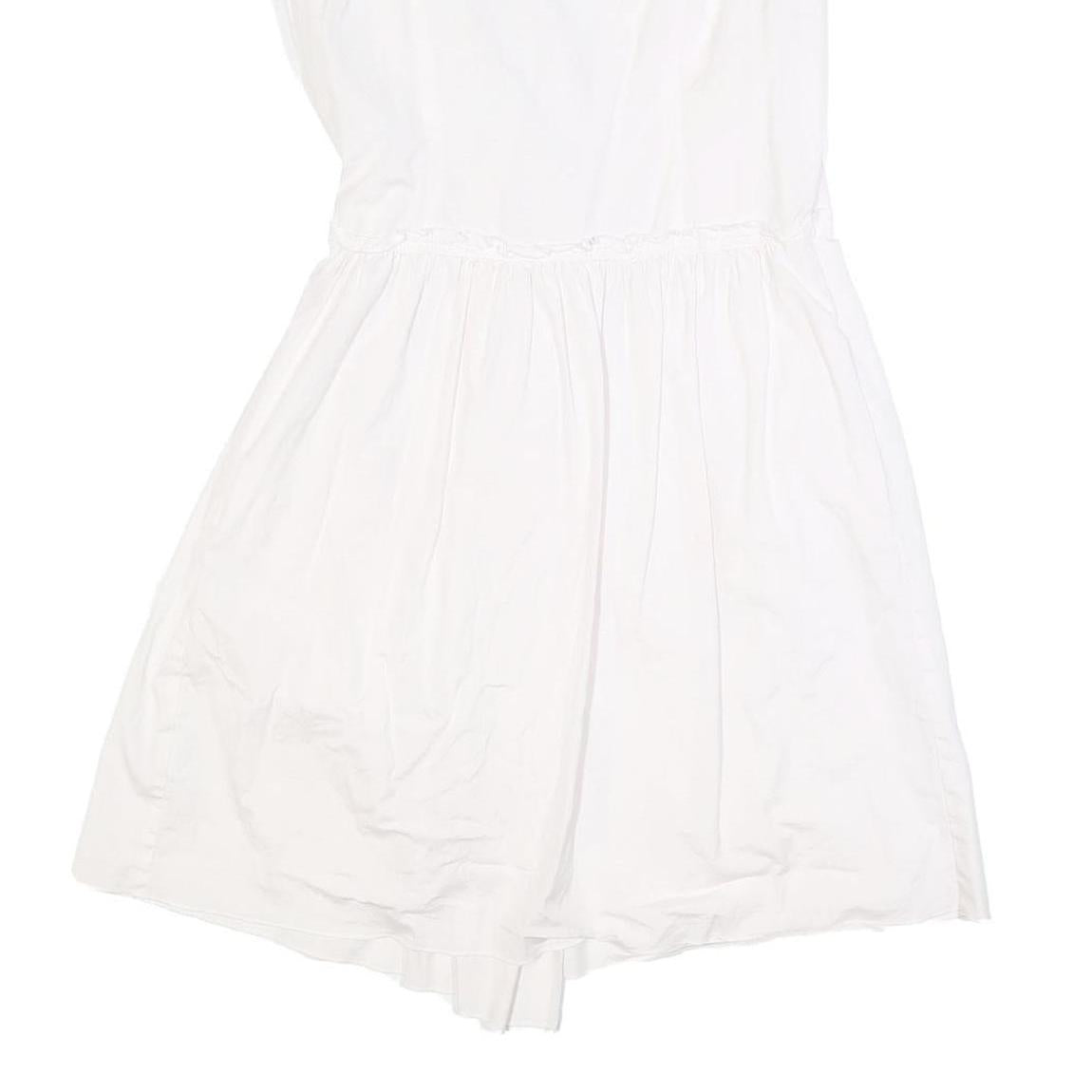 MAX&CO Womens White Cotton Blend Wrap Dress Sleeveless Short UK 8 Summer