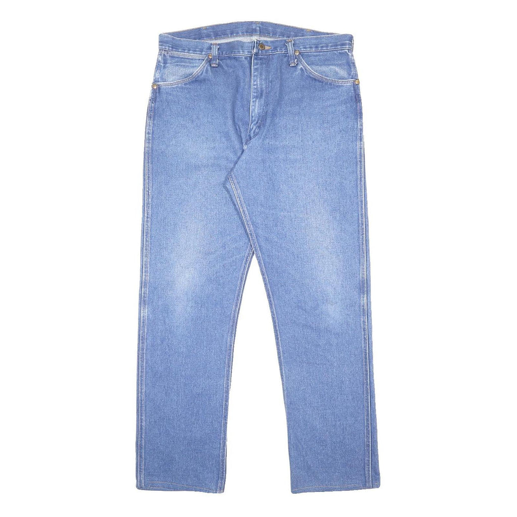 WRANGLER Mens Jeans Blue Regular Straight Denim Medium W36 L30 Classic Fit Zip
