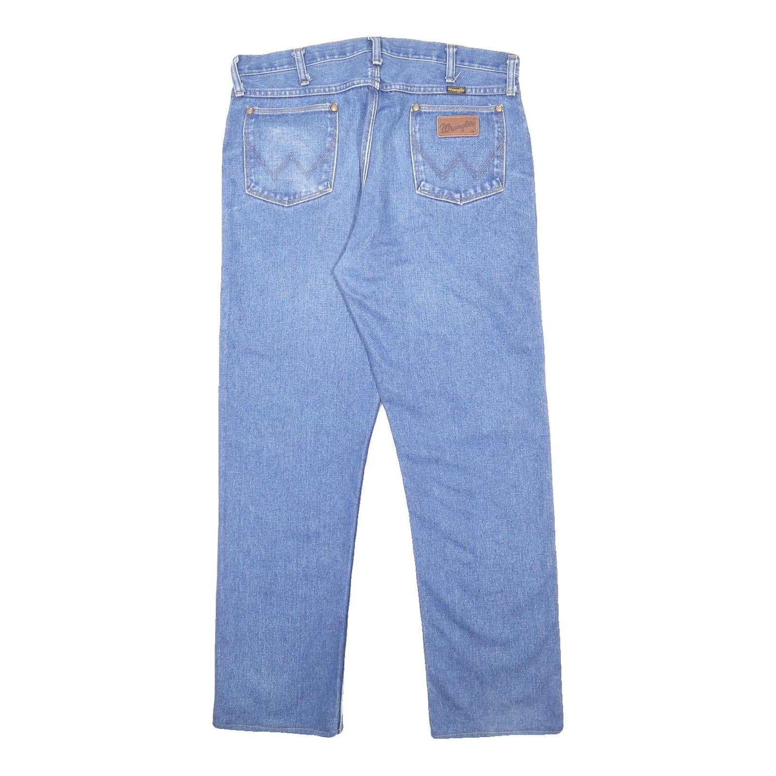WRANGLER Mens Jeans Blue Regular Straight Denim Medium W36 L30 Classic Fit Zip
