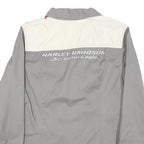 HARLEY DAVIDSON Womens Grey & Orange Racing Shirt L Cotton Blend Casual Fit Long