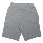 PUMA Mens Grey Sports Casual Cargo Shorts S W28 Elastic Waist Cotton Blend
