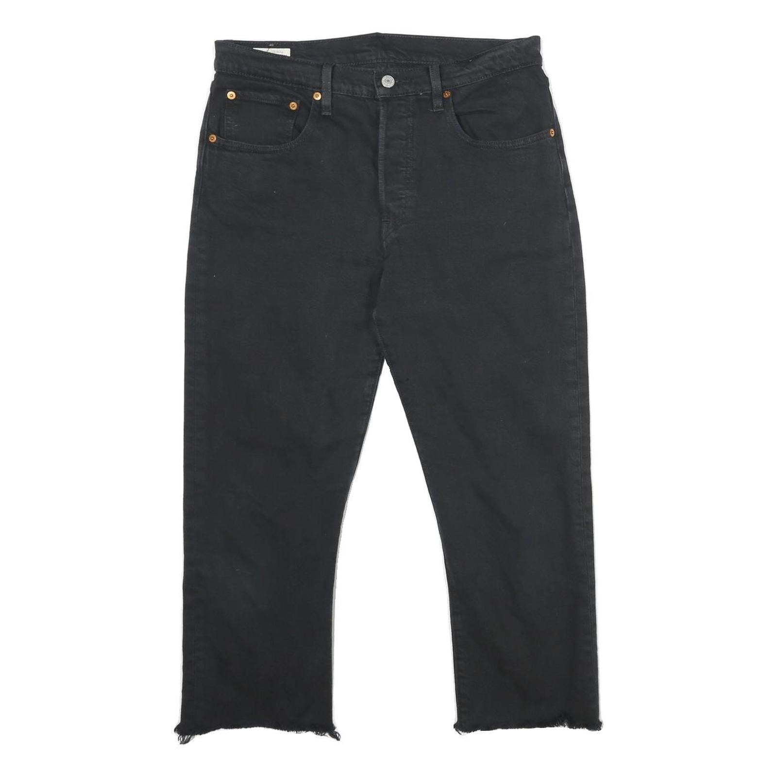 LEVI'S 501 BIG E Mens Jeans Black Classic Straight Denim Raw W32 L23 Vintage