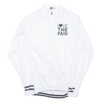 Cycling Mens Jersey White Long Sleeve 1/2 Zip S