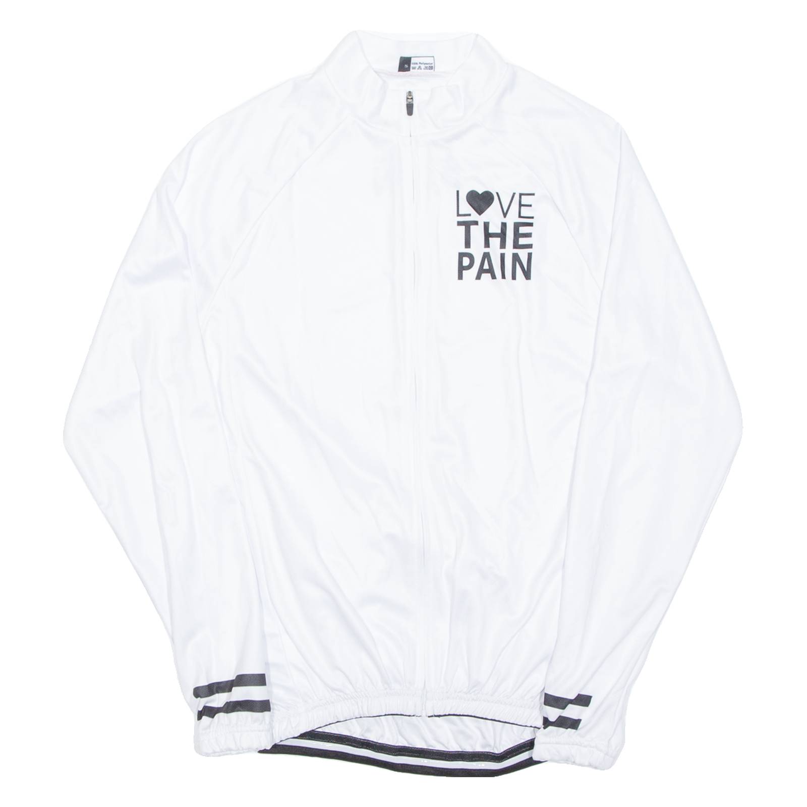 Cycling Mens Jersey White Long Sleeve 1/2 Zip S