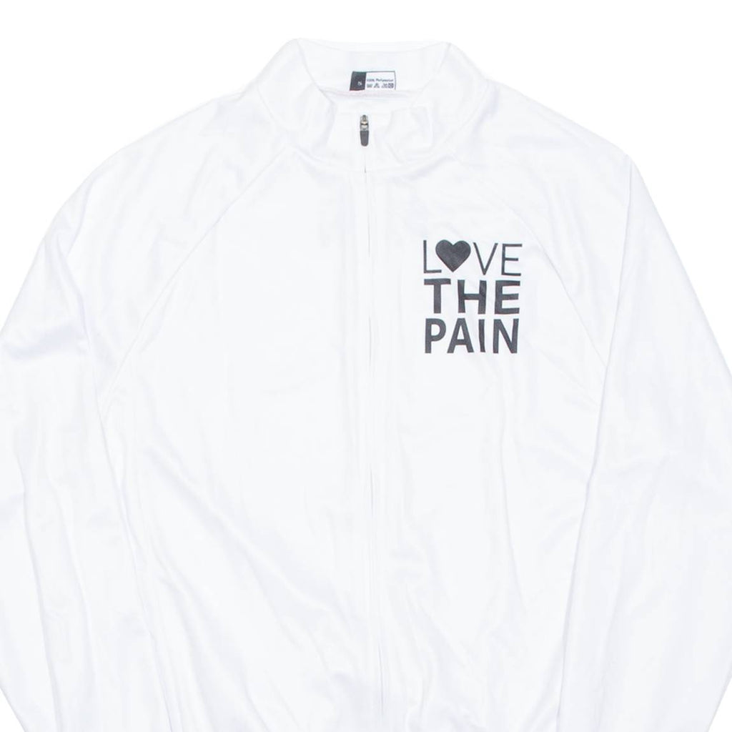 Cycling Mens Jersey White Long Sleeve 1/2 Zip S