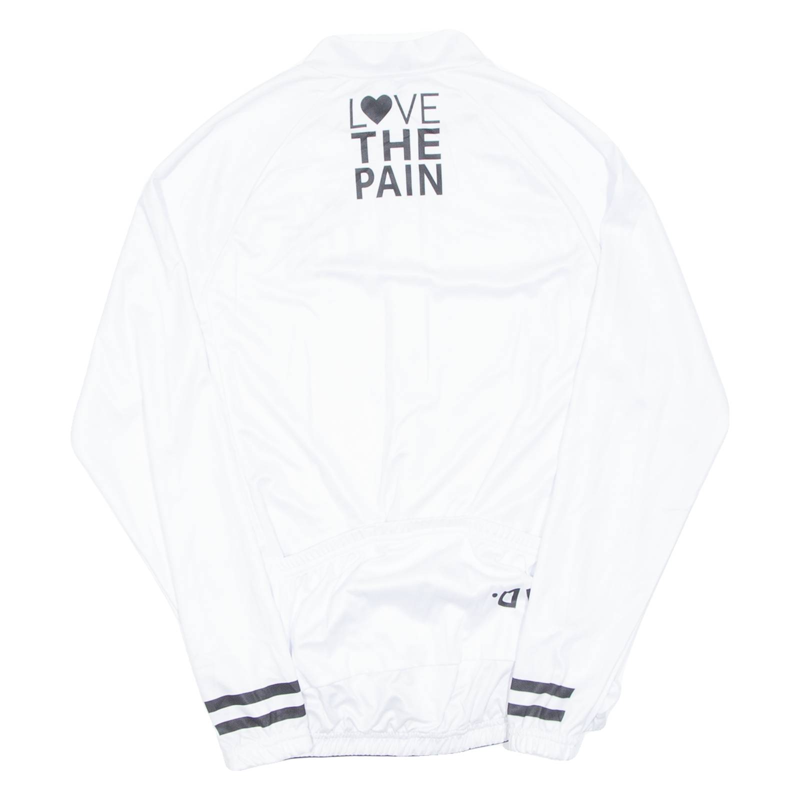 Cycling Mens Jersey White Long Sleeve 1/2 Zip S