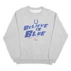 NFL Mens Grey Believe In Blue Crew Neck M American Football Sweatshirt