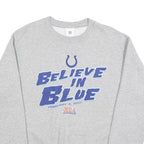 NFL Mens Grey Believe In Blue Crew Neck M American Football Sweatshirt