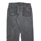 DICKIES Mens Regular Fit Grey Denim Jeans W38 L32 Casual Cotton Blend Zip