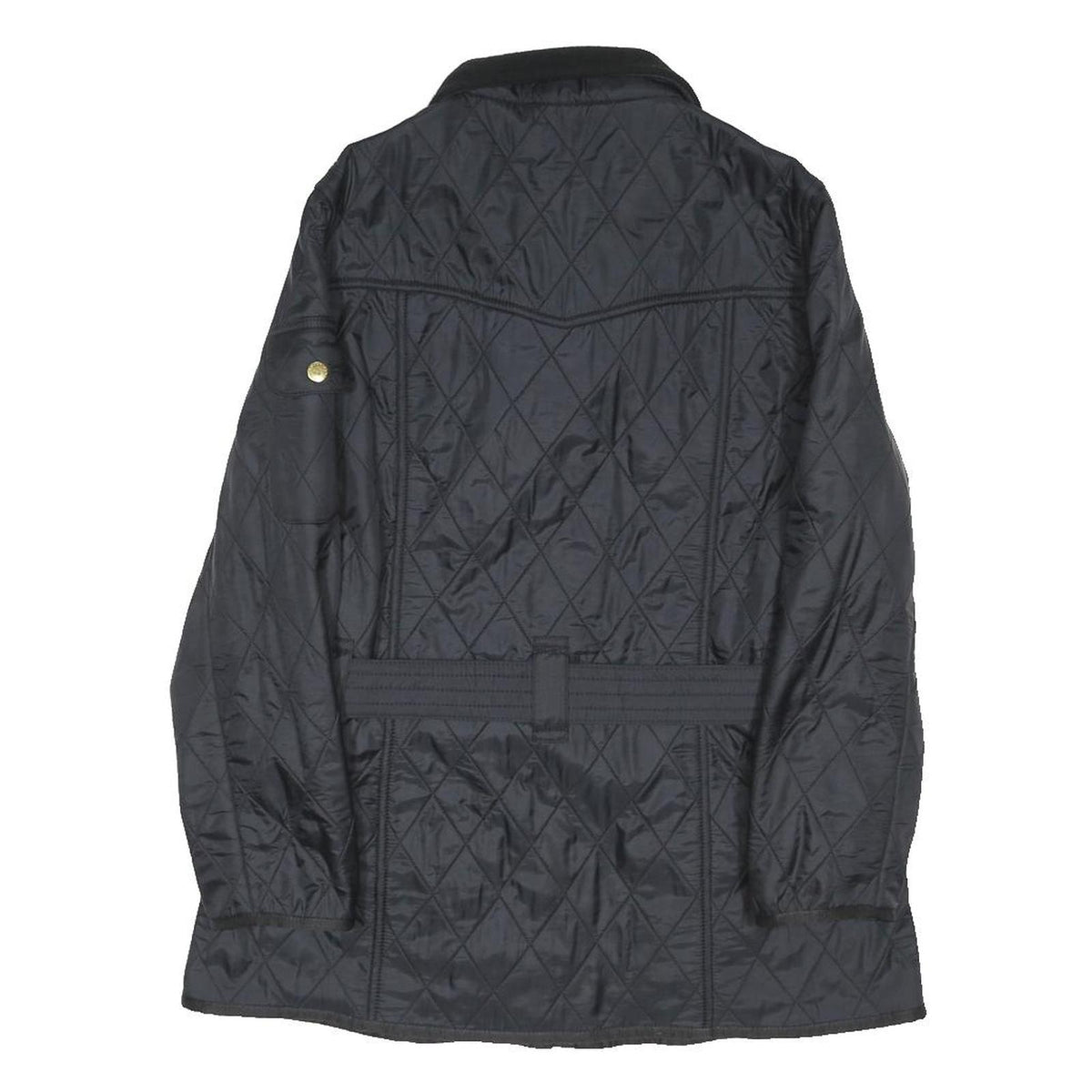 BARBOUR INTERNATIONAL Womens Black Quilted Jacket UK 12 Polyester Blend Zip
