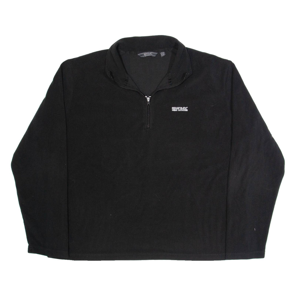 REGATTA Mens Fleece Black 1/4 Zip 2XL