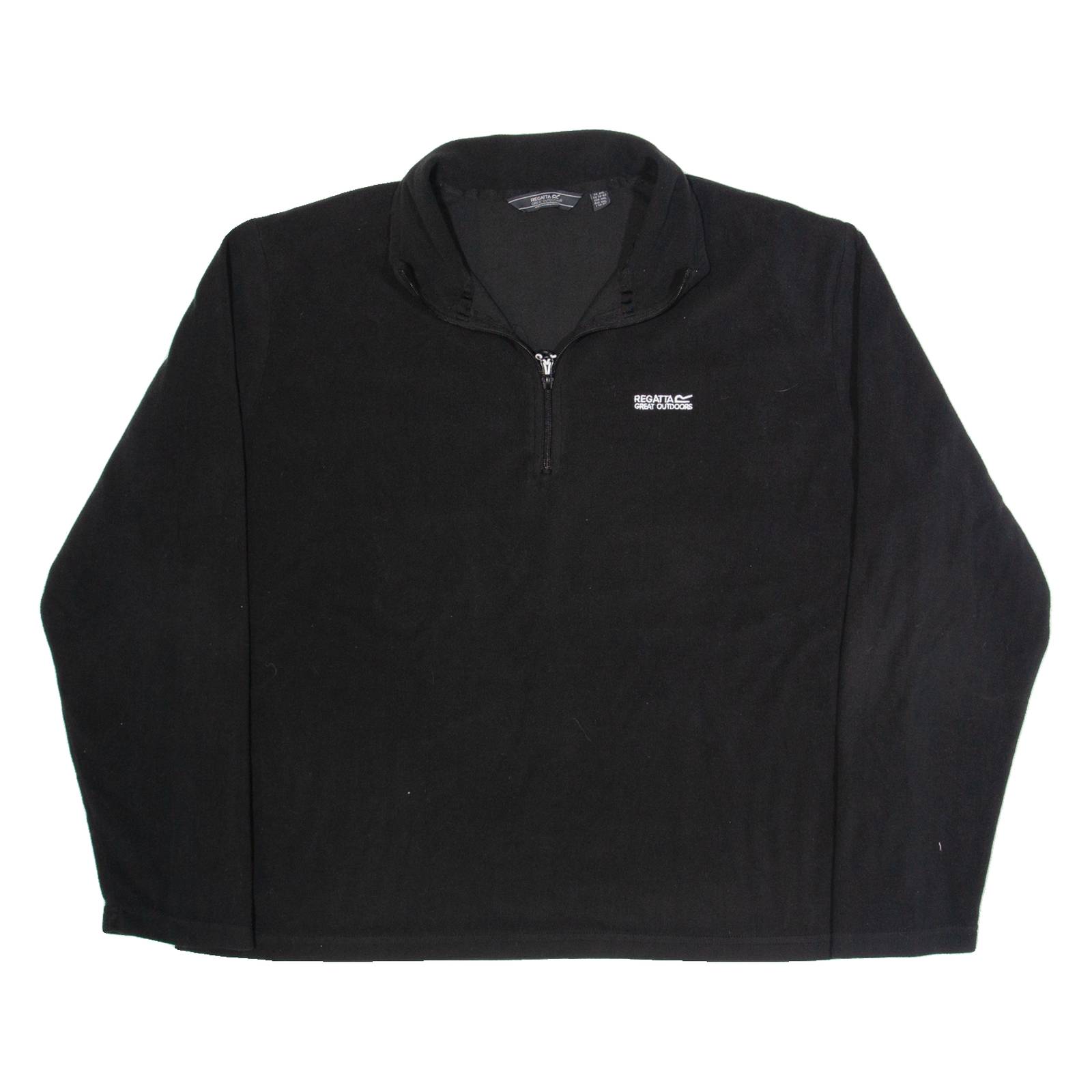 REGATTA Mens Fleece Black 1/4 Zip 2XL