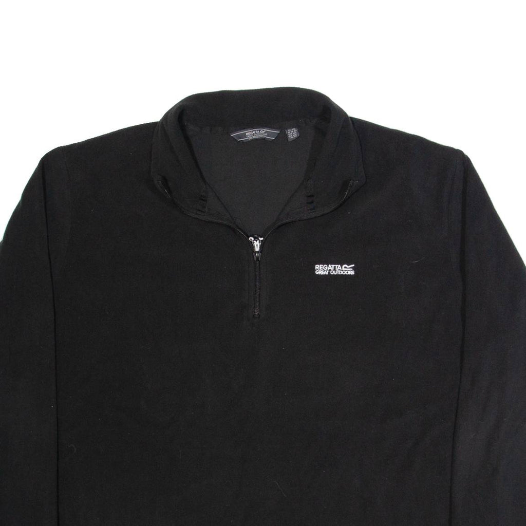 REGATTA Mens Fleece Black 1/4 Zip 2XL