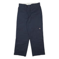 DICKIES Mens Relaxed Navy Blue Workwear Trousers W33 L30 Robust Zip Closure