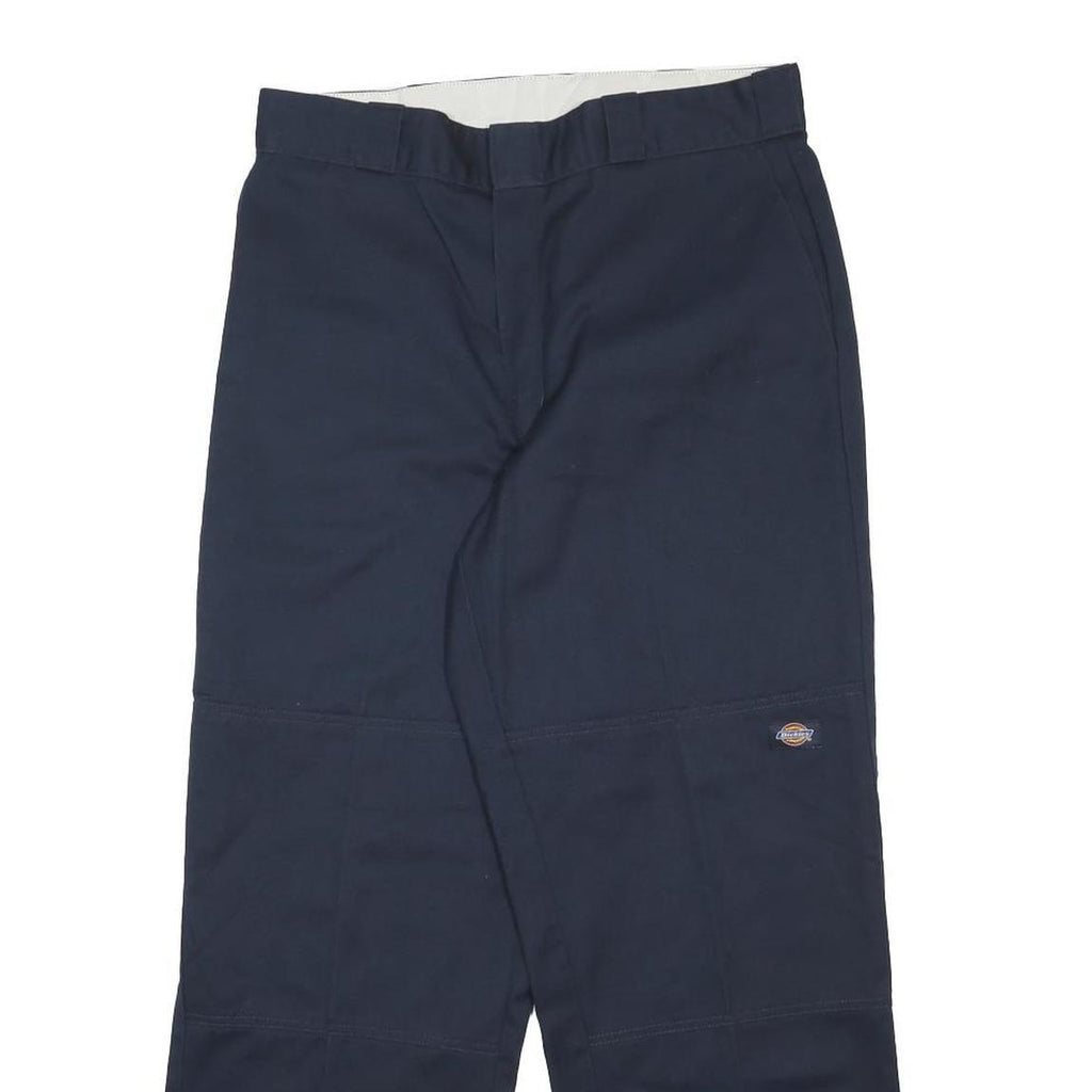 DICKIES Mens Relaxed Navy Blue Workwear Trousers W33 L30 Robust Zip Closure