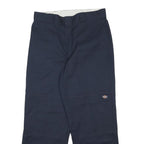 DICKIES Mens Relaxed Navy Blue Workwear Trousers W33 L30 Robust Zip Closure