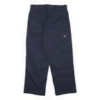 DICKIES Mens Relaxed Navy Blue Workwear Trousers W33 L30 Robust Zip Closure