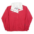 COLUMBIA Womens Red & White Outdoor Jacket XL Polyester Blend Zip Lightweight