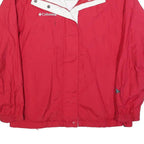 COLUMBIA Womens Red & White Outdoor Jacket XL Polyester Blend Zip Lightweight