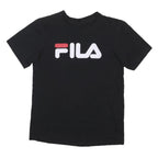 FILA Womens Black Graphic T-Shirt S Short Sleeve Crew Neck Cotton Blend