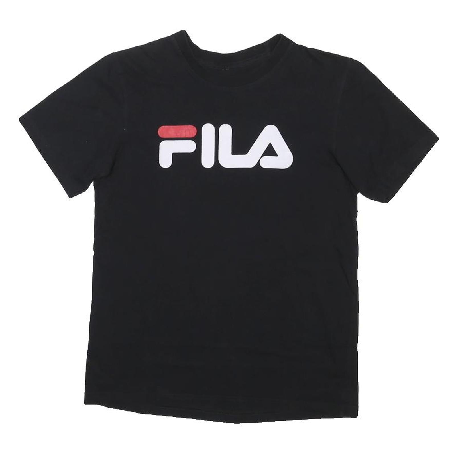 FILA Womens Black Graphic T-Shirt S Short Sleeve Crew Neck Cotton Blend