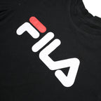 FILA Womens Black Graphic T-Shirt S Short Sleeve Crew Neck Cotton Blend
