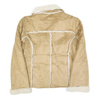 WINDRIVER Womens Beige & Cream Button Jacket M Polyester Sherpa Faux Suede