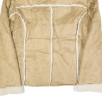 WINDRIVER Womens Beige & Cream Button Jacket M Polyester Sherpa Faux Suede