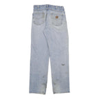 CARHARTT Mens Regular Fit Straight Blue Denim Jeans W32 L34 Distressed Style