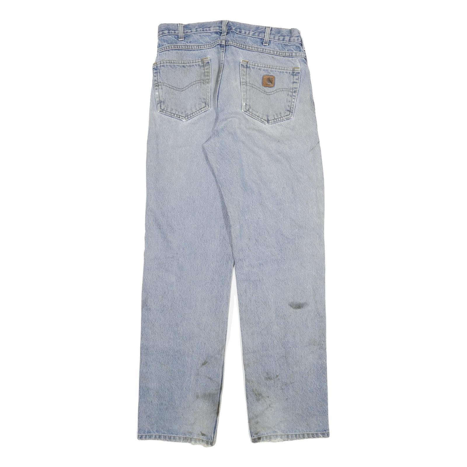 CARHARTT Mens Regular Fit Straight Blue Denim Jeans W32 L34 Distressed Style